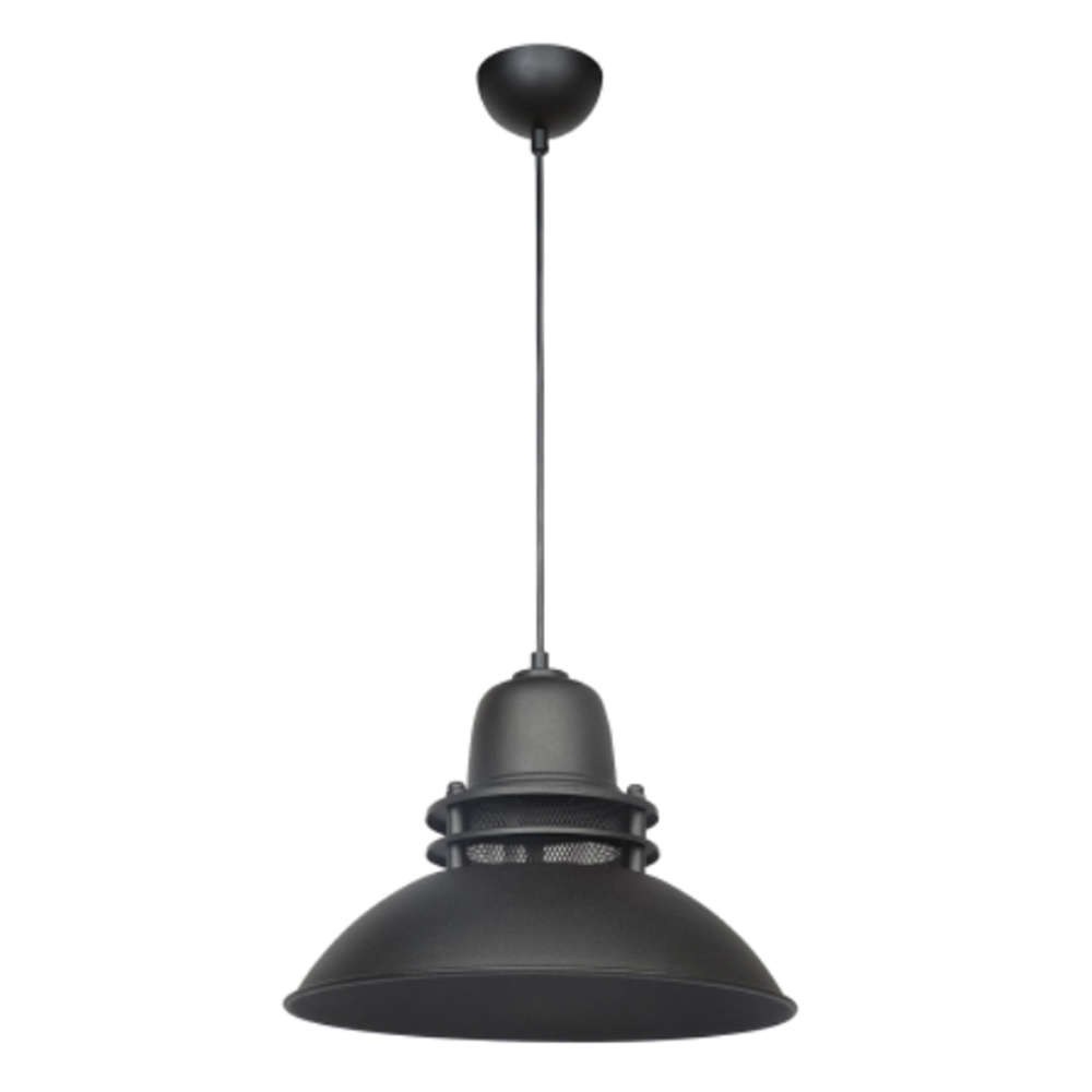 Φωτιστικό Οροφής 34-0350 Zoe 1/E27 Industrial Πυροφάνι Φ34x95cm Black Heronia [BLACK]
