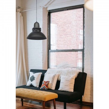 Φωτιστικό Οροφής 34-0350 Zoe 1/E27 Industrial Πυροφάνι Φ34x95cm Black Heronia