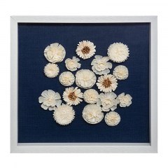 Frame 3D Flower 07.169439 55Χ55cm Blue-Ecru