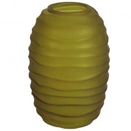 Striped Glass Vase 013.783955 10,5x15,5cm Olive OLIVE