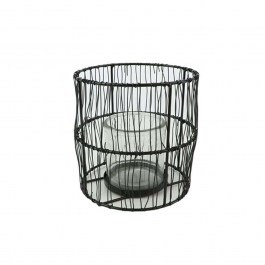Metal Wire Candlestick 012.862134044 14x14cm Black BLACK