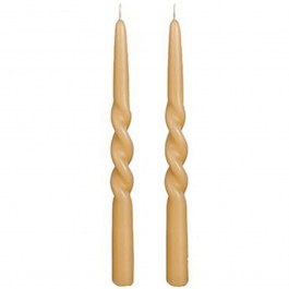 Candlestick Candle Twist (Set 2Pcs) 02.1117106 29cm Light Brown LIGHT BROWN