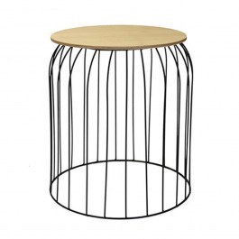 Side Table 00.06.61068 D30x34cm Natural-Black NATURAL-BLACK