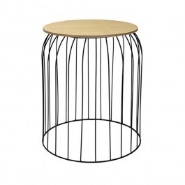 Side Table 00.06.61069 D35x37cm Natural-Black NATURAL-BLACK