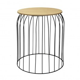 Side Table 00.06.61070 D40x45cm Natural-Black NATURAL-BLACK