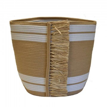 Basket With Crosses 00.06.67606 43x46cm Natural-White