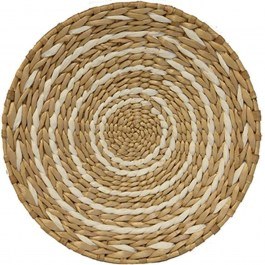 Wall Decorative Wicker Platter Ρίγα 00.06.67585 D25x4cm Natural-White NATURAL-WHITE