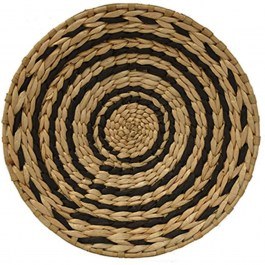 Wall Decorative Wicker Platter Ρίγα 00.06.67584 D25x4cm Natural-Black NATURAL-BLACK