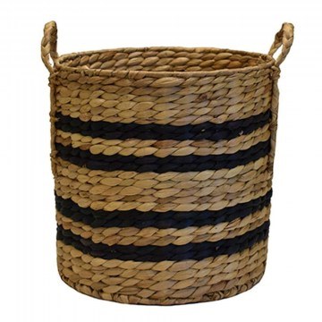 Basket With Design 00.06.66135 D30x30cm Hydrohyacinth Black
