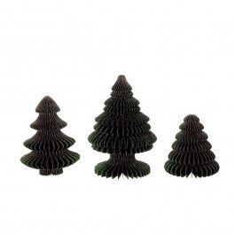 Folding Paper Christmas Trees (Set 3pcs) 25/20/15cm Green GREEN