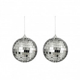 Χριστουγεννιάτικες Μπάλες Disco Mirror 02.1162265 (Σετ 2τμχ) 10cm Silver SILVER