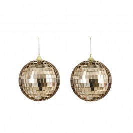 Χριστουγεννιάτικες Μπάλες Disco Mirror 02.1162269 (Σετ 2τμχ) 10cm Champagne CHAMPAGNE