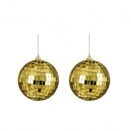 Χριστουγεννιάτικες Μπάλες Disco Mirror 02.1162268 (Σετ 2τμχ) 10cm Gold GOLD