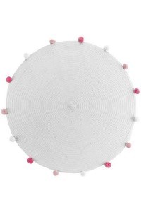 Kids Carpet Round 027.1609491 White-Pink