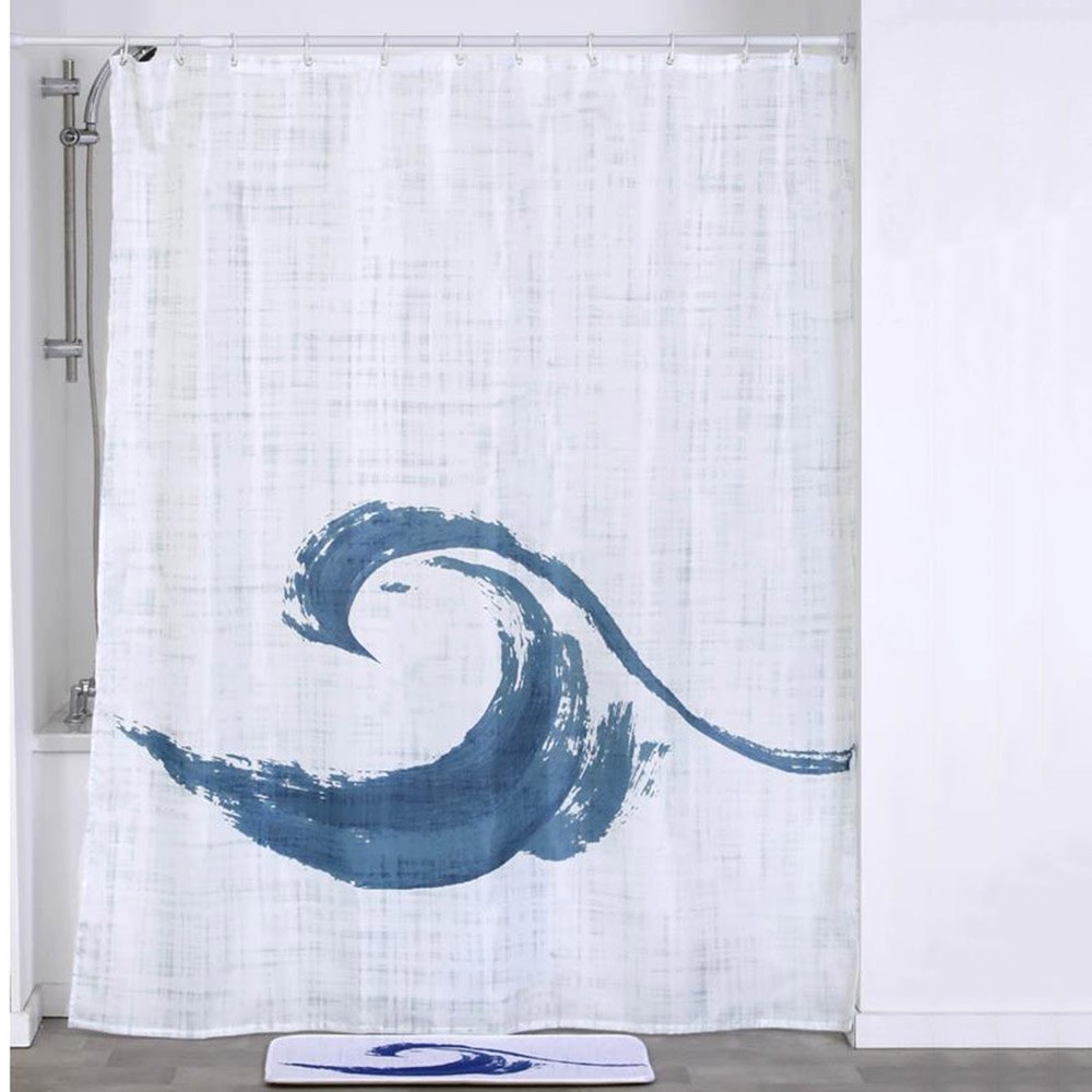 Κουρτίνα Μπάνιου Manureva Wave 06.1200741C White-Blue