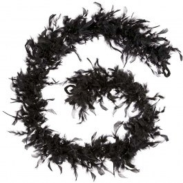 Christmas Garland With Boa Feathers 07.685120H 180cm Black BLACK