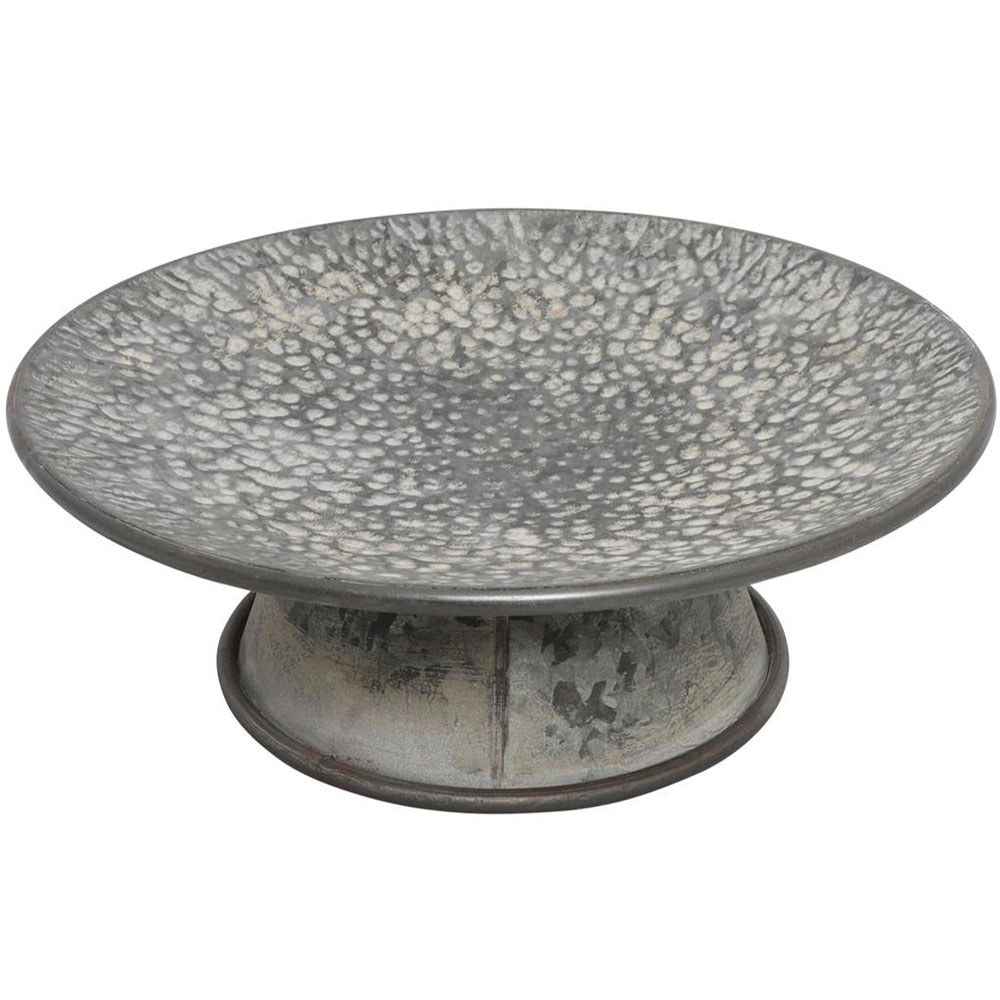 Διακοσμητικός Δίσκος Με Πόδι Vintage Zinc 013.825251 Φ31x11cm Grey