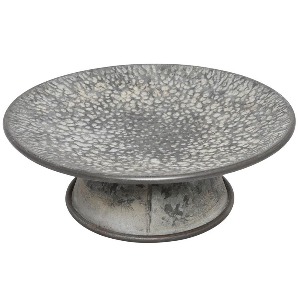Διακοσμητικός Δίσκος Με Πόδι Vintage Zinc 013.825253 Φ41,5x15cm Grey