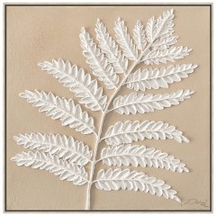Handmade Painting Branch 00.05.50041 40x40cm White-Beige