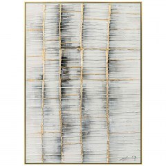 Πίνακας Χειροποίητος Gold Parts 00.05.50047 90x120cm Grey
