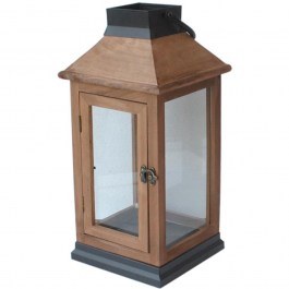 Lantern 00.07.77013 18,5x18,5x39cm Brown-Black BROWN