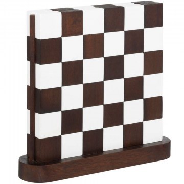 Διακοσμητικοί Κύβοι Σκάκι 07.206105 27x7x28cm Brown-White