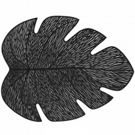 Placemat Leaf 027.1790578 36x46cm Black BLACK