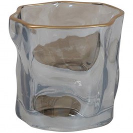 Tealight Candlestick Rim 013.817964 D8,2x8cm Grey-Gold GREY