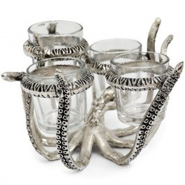 Candlestick Octopus 014.CH6522 19x17cm Silver SILVER