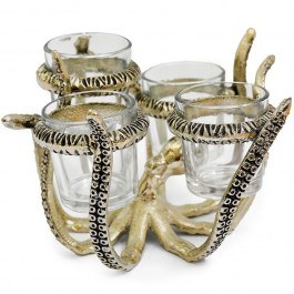Candlestick Octopus 014.CH6521 19x17cm Gold GOLD