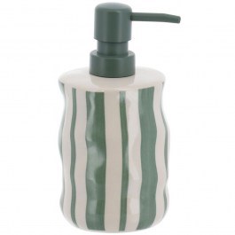 Soap Dispenser Stripes 06.62192144 8,1x18,5cm 350ml Green-White GREEN-WHITE