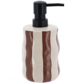 Soap Dispenser Stripes 06.62192164 8,1x18,5cm 350ml Mocha-White MOCA-WHITE