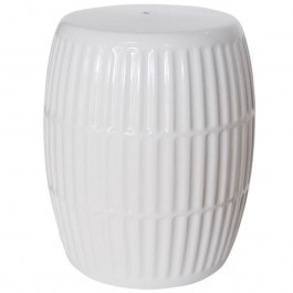 Side Table Striped 00.03.34030 D33x43cm White WHITE