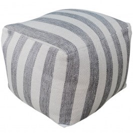 Pouf Striped 00.02.23225 45x45x35cm Grey-White GREY-WHITE