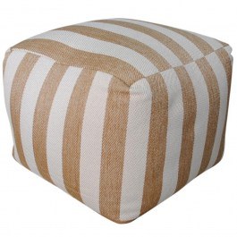 Pouf Striped 00.02.23227 45x45x36cm Beige-White BEIGE-WHITE