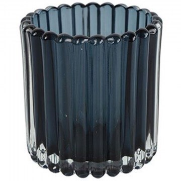 Candlestick Striped 013.804122 D7,5x7,5cm Blue