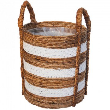 Storage Basket Abaca 024.305502B 34x40cm Natural-White