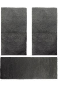 Bedroom Set 3pcs.Puffy FC7A Antislip Dark Grey New Plan