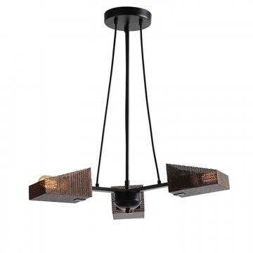 Three Lamps Ceiling Illuminant Eg166123Pbc Copper & Black