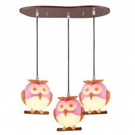 Kids Ceiling Illuminant Zn160203Pp Owl Pink & Orange PINK-ORANGE