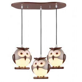 Kids Ceiling Illuminant Zn160203Pbr Owl Brown & White BROWN-WHITE
