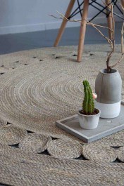 Χαλί Στρογγυλό - Makrame Light Gray Nima LIGHT GREY