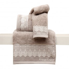 Πετσέτα Σετ Με Κορδέλα 3τμχ Des. Karla 2.Beige Anna Riska BEIGE