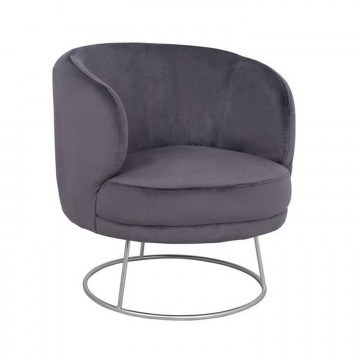 Armchair Arien Grey Velvet With Silver Stand HM8403.01