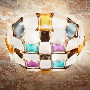 Φωτιστικό Οροφής - Πλαφονιέρα Mida Medium 3x12W E27 50x16cm Multicolor Slamp