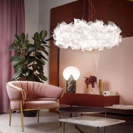 Ceiling Illuminant  Clizia Large Pixel Red Wire Slamp GREY-RED