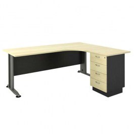 Γραφείο Superior Compact Δεξιά Γωνία ΕΟ995New 180x70x75/150x60x75cm Dark Grey - Beech DARK GREY