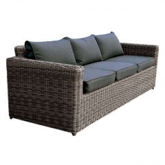 Καναπές Arizona Ε6734,3 Με Wicker Grey - Brown Και Μαξιλάρια Aνθρακί