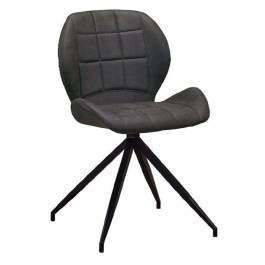 Καρέκλα Μεταλλική Black Norma ΕΜ792,1 Με Υφασμα Suede Anthracite Σετ 2τμχ ANTHRACITE