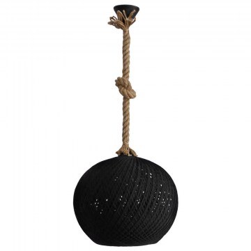 Φωτιστικό Οροφής Silk-02 Φ35 Rope 1/L Ε/27 31-1152 Black-Brown Heronia